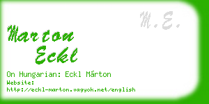 marton eckl business card
