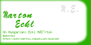 marton eckl business card